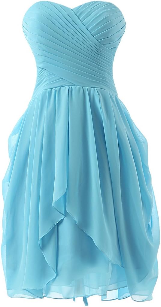 Dress U Womens Ruched Bridesmaid Dress Short Prom Dresses Sky Blue US 24W
