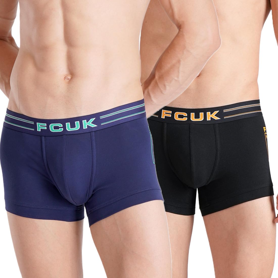 french connection Cotton Elastane Flex Galdhawk, Men's Solid Trunks Pack of 2 Regular Fit-picture-43