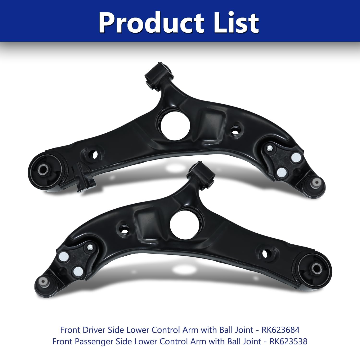 Control Arm, Replacement For Front Lower Control Arm With Ball Joint Compatible With 2013-2019 Hyundai Santa Fe, 2014-2015 Kia Sorento, 2013-2018 Santa Fe Sport- 2 Pcs