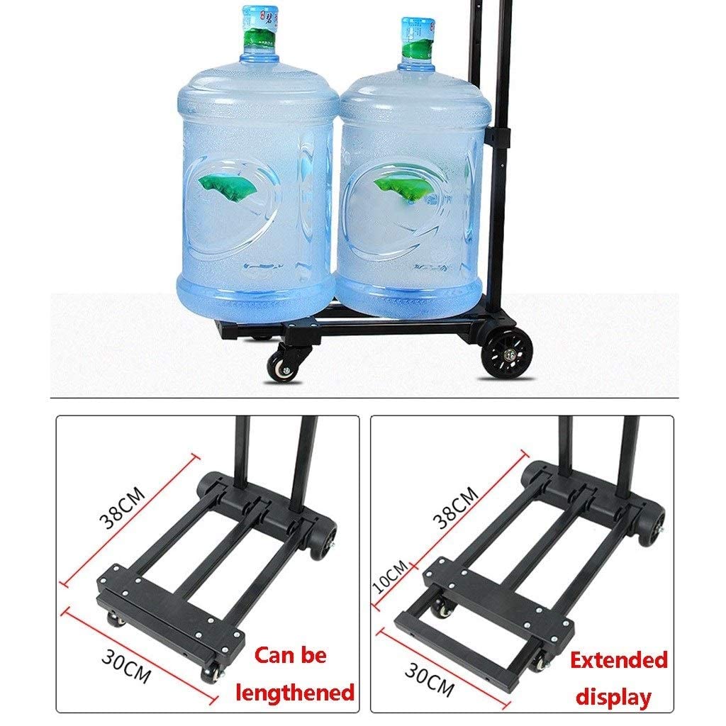 Carrelli elevatori Carrello Home Comodo Carrello Carrello Piccolo Nero Carrello Pieghevole da Viaggio Carrello portabagagli Universale