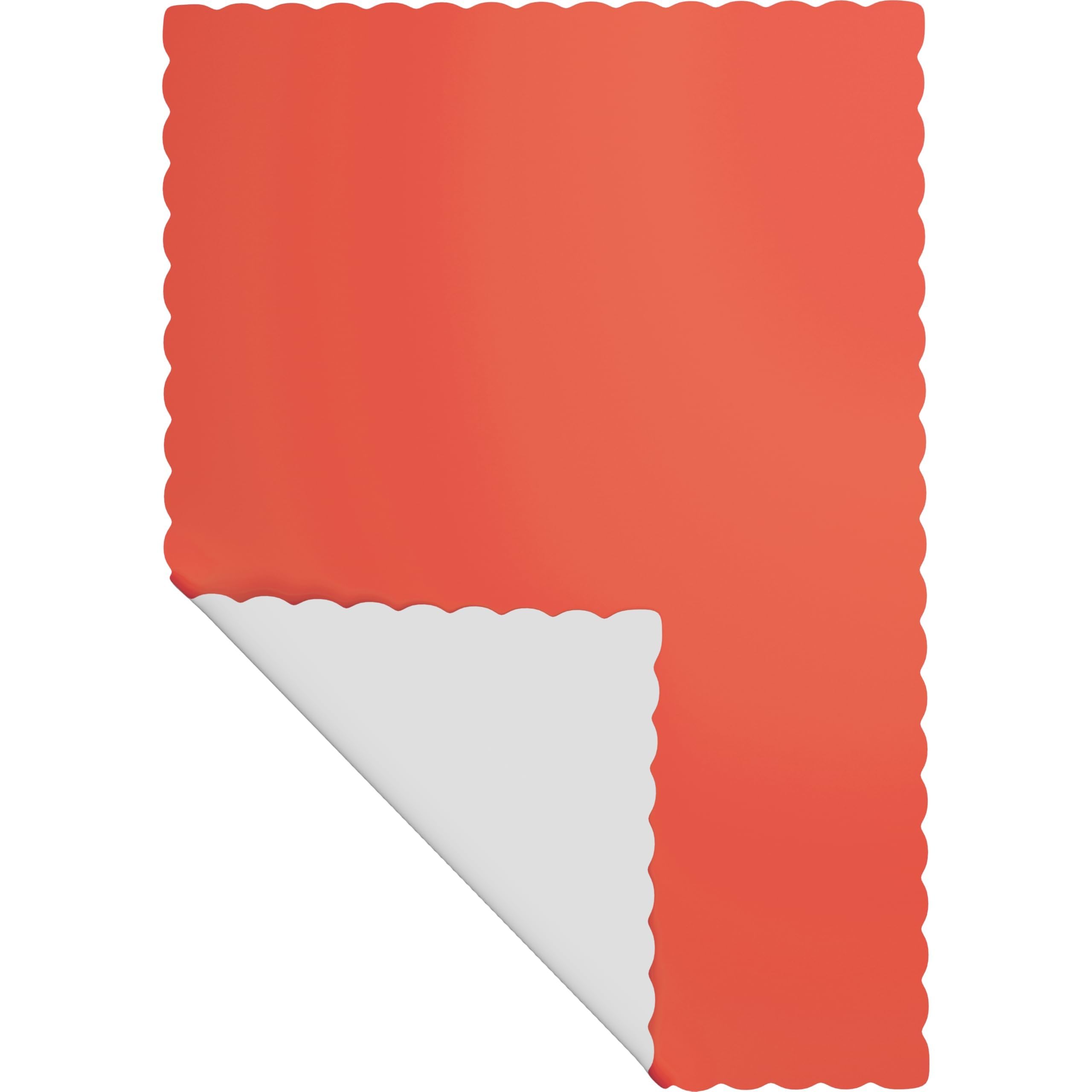 Manteles individuales de papel, desechables, borde festoneado (rojo, 500)