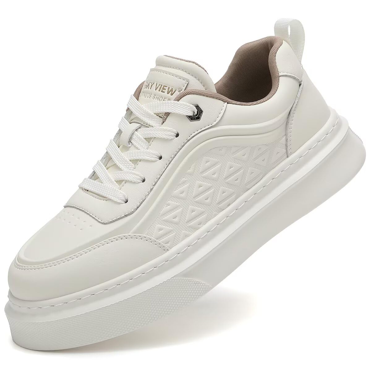 Men's Running Shoes lightweight lace up comfort Walking Shoes for men style Casual Fashion Sports Sneakers 40 EU White