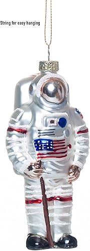 Miniatura 2 de Juego de 2 adornos de Navidad de astronauta de vidrio soplado, adornos de astronauta de vidrio soplado a mano para árbol de Navidad