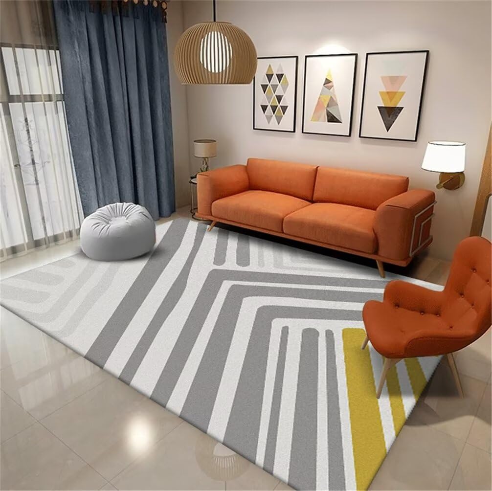 Tapis salle à manger moderne gris lavable pour repas sereins