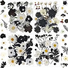 94 Pcs Black Pressed Dried Flowers for Resin Molds, Real Natural Flowers Leave for DIY Crafts, Jewelry, Candle, Soap Making Gifts
