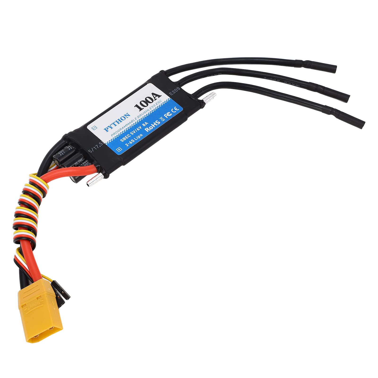 Bidireccional 100A ESC 2-6S con BEC ajustable de 5V 6V 8A