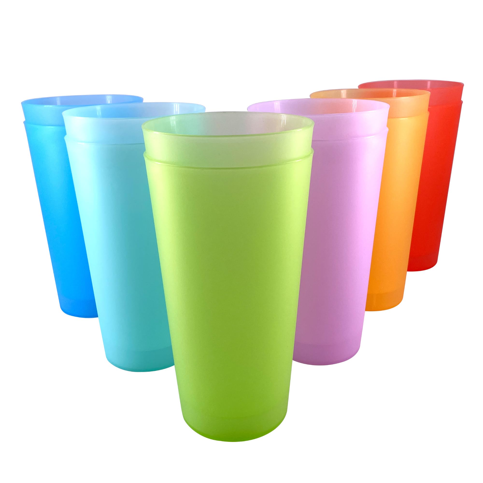 Vasos de plástico irrompibles de 32 onzas, juego de 12 vasos ligeros y grandes, reutilizables, sin BPA, aptos para lavavajillas, apilables