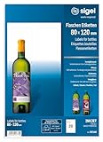 SIGEL DE160 Flaschenetiketten, 20 Stück, hochweiß, für InkJet-Drucker (A4...