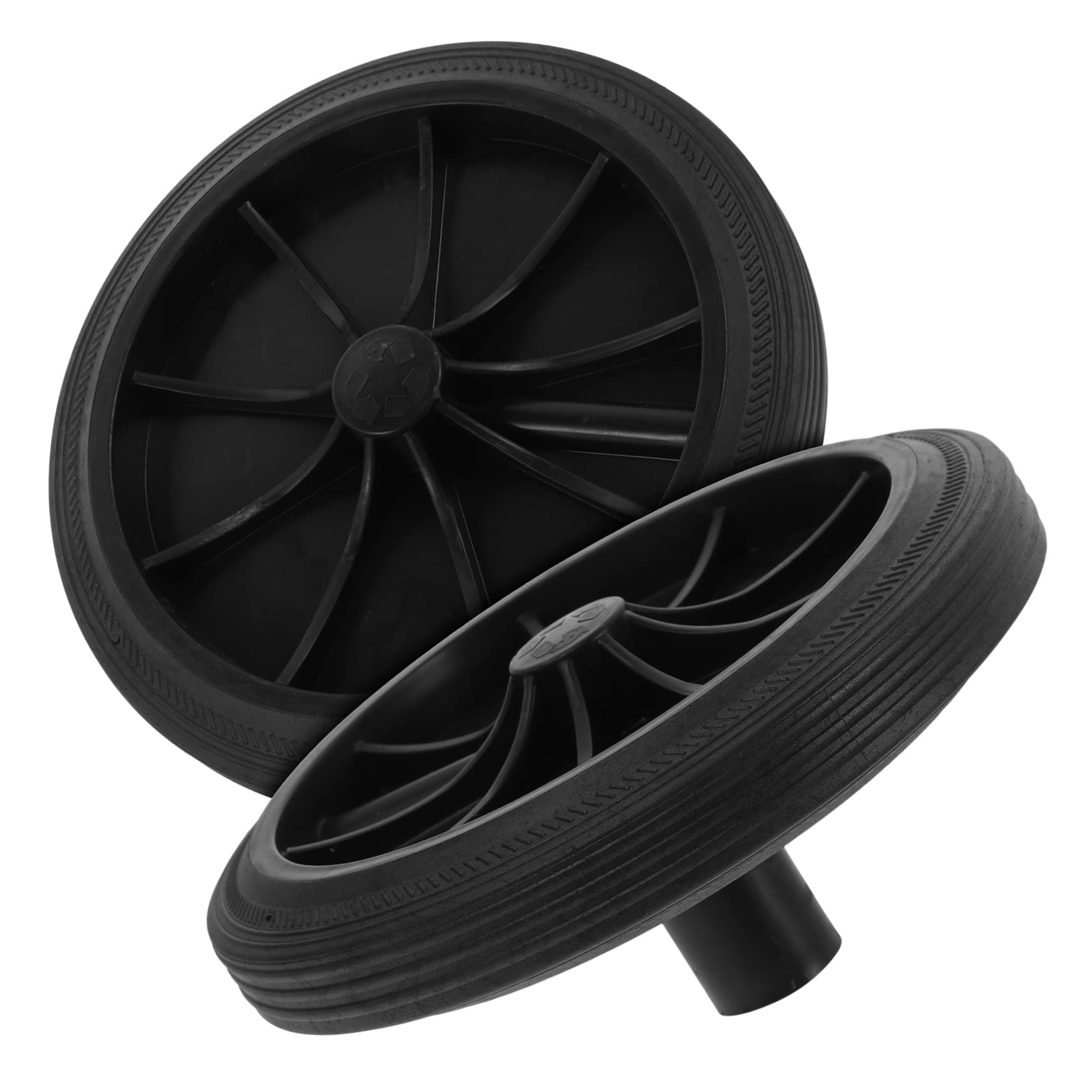 Roues de poubelle en caoutchouc solide lot de 2 poulies Mikinona