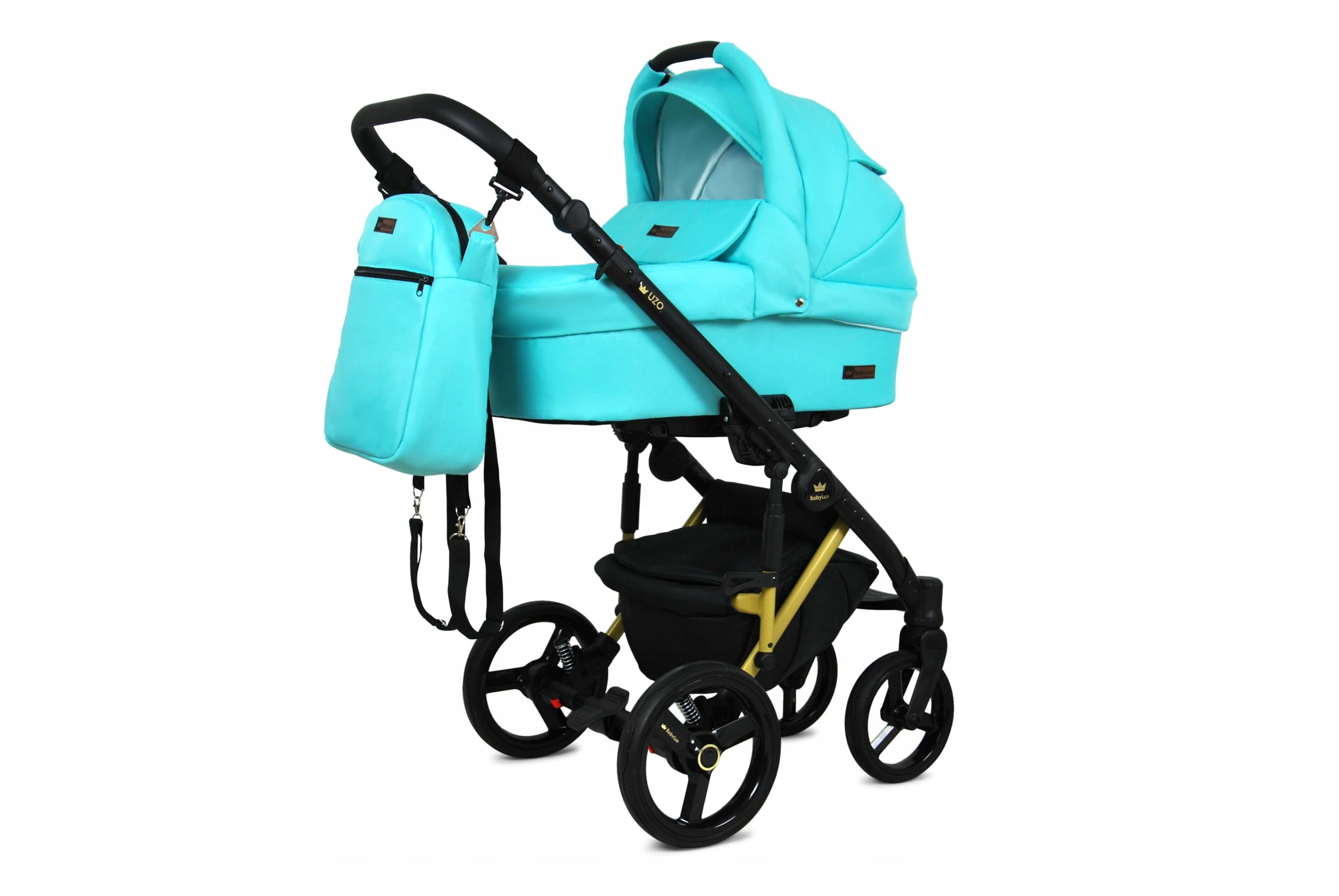 BabyLux® Zestaw wózków dziecięcych 3 w 1 – UZO – w zestawie wanienka dla niemowląt, fotelik sportowy, fotelik samochodowy – zestaw wózków dziecięcych – wózek dziecięcy kombi z torbą do przewijania