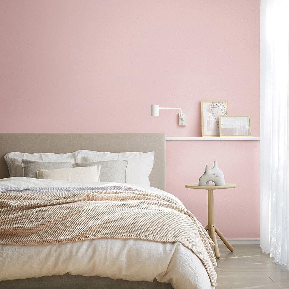 Amazon | 壁紙屋本舗 壁紙 のりなし クロス 無地 ピンク 塗り壁