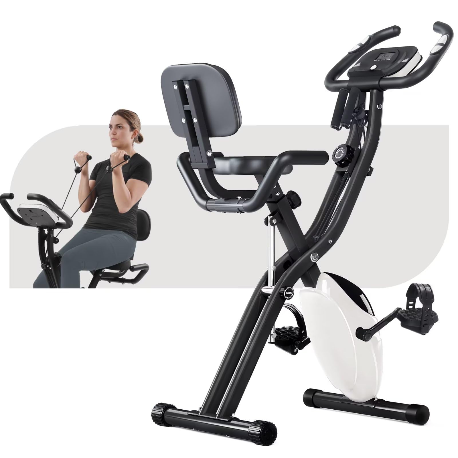 Merax Exercise Bike, 4 in 1 Folding Stationary Bike and Recumbent