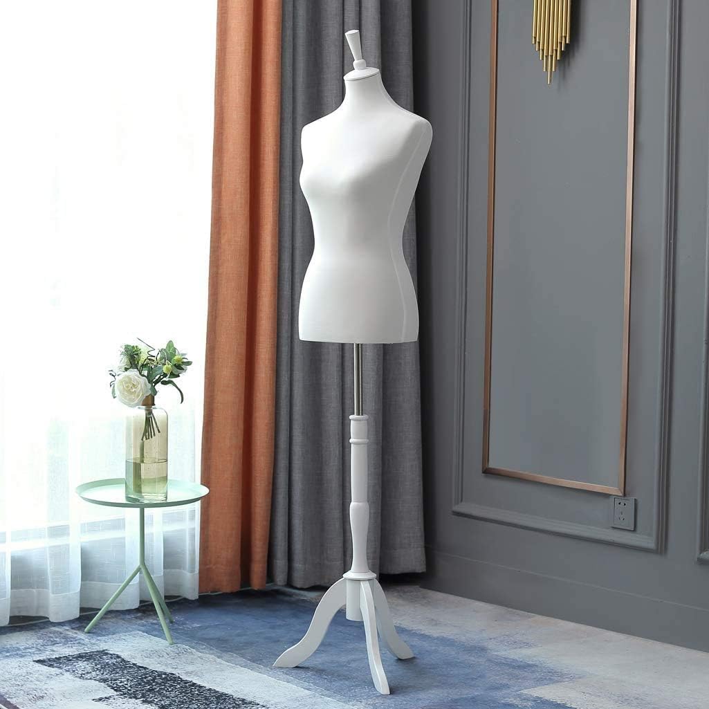 Loywe Schneiderpuppe Weiblich Schaufensterpuppe Damenbüste Schneiderbüste kleiderpuppe Büste Torso Gr.36/38 | 6016Weiß