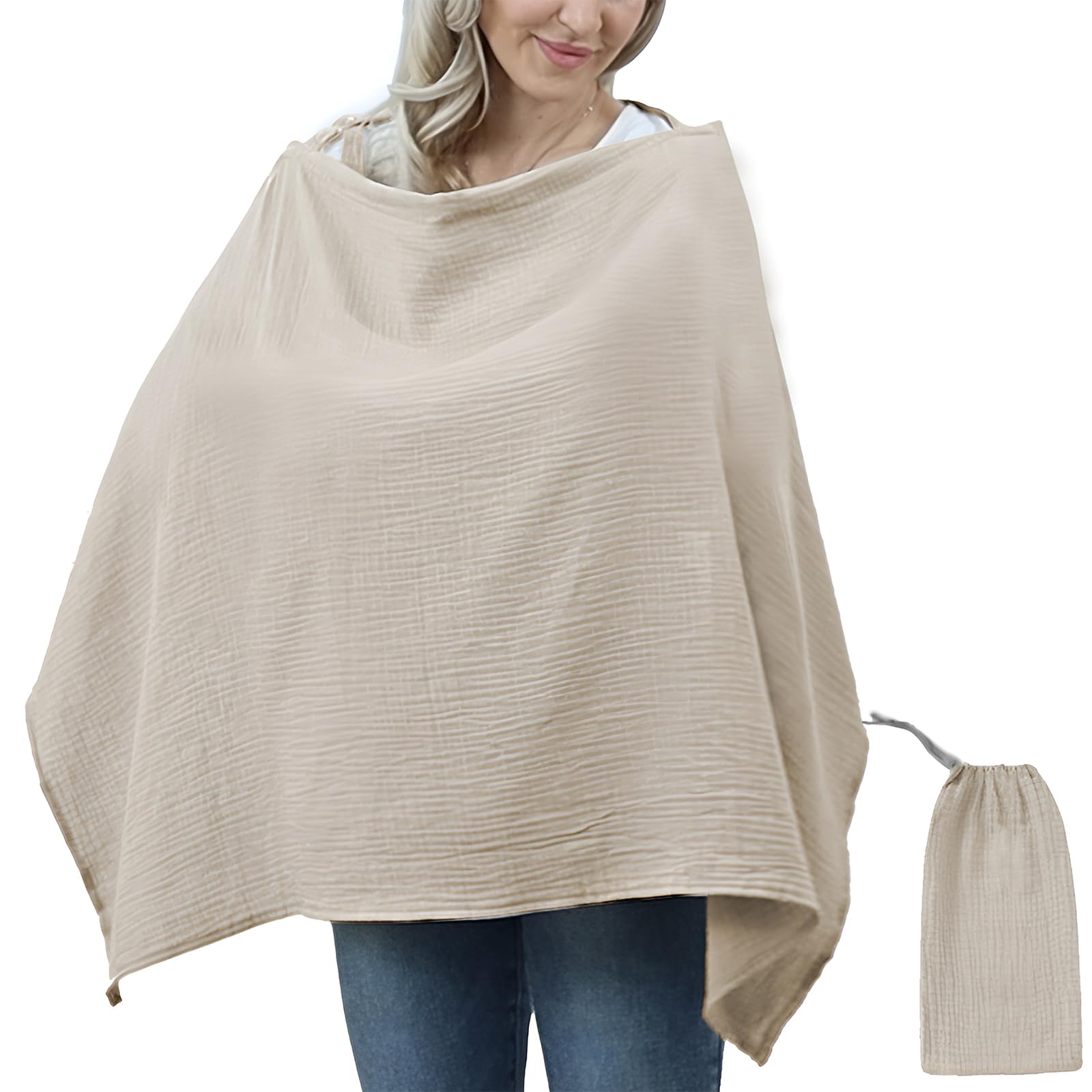 Amazon.com : Muslin Nursing Cover for Breastfeeding Breathable 100% ...