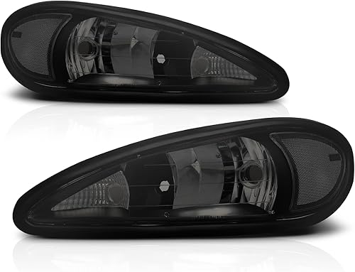 M-AUTO Repuesto para faros delanteros Pontiac Grand Am 1999, 2000, 2001, 2002, 2003, 2004, 2005, par de faros delanteros delanteros delanteros con