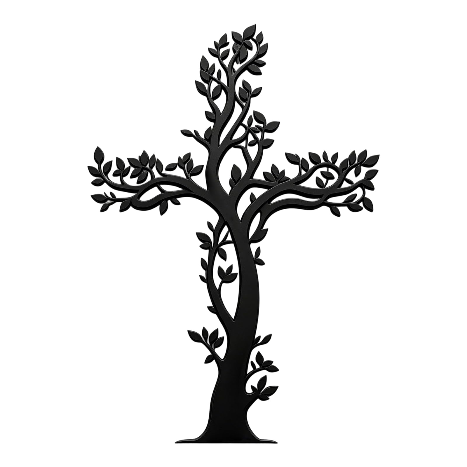 TFAOYS Metal Crosses Wall Art, Decorative Spiritual Art Sculpture Tree Wall Crosses Hanging Crucifix Walled Decors Home Decors Metal