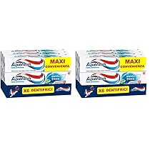 Aquafresh Tripla Protezione, Dentifricio 3 in 1 per tutta la Famiglia, Denti Forti, Gengive Sane, Alito Fresco, Sapore Menta Fresca, Maxi Pacco 6 Dentifrici x75ml – 450ml (Confezione da 2)