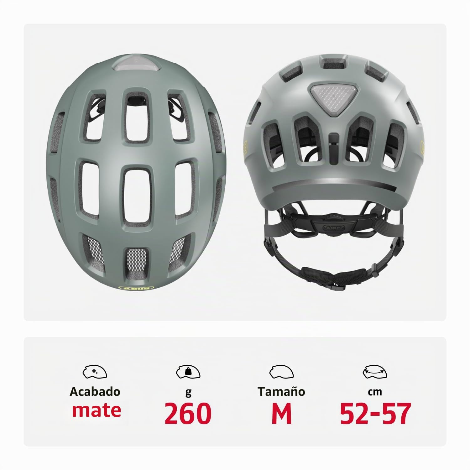 ABUS Youn-I 2.0 Bike Helmet - with Light for Children, Teenagers and Young Adults - for Girls and Boys