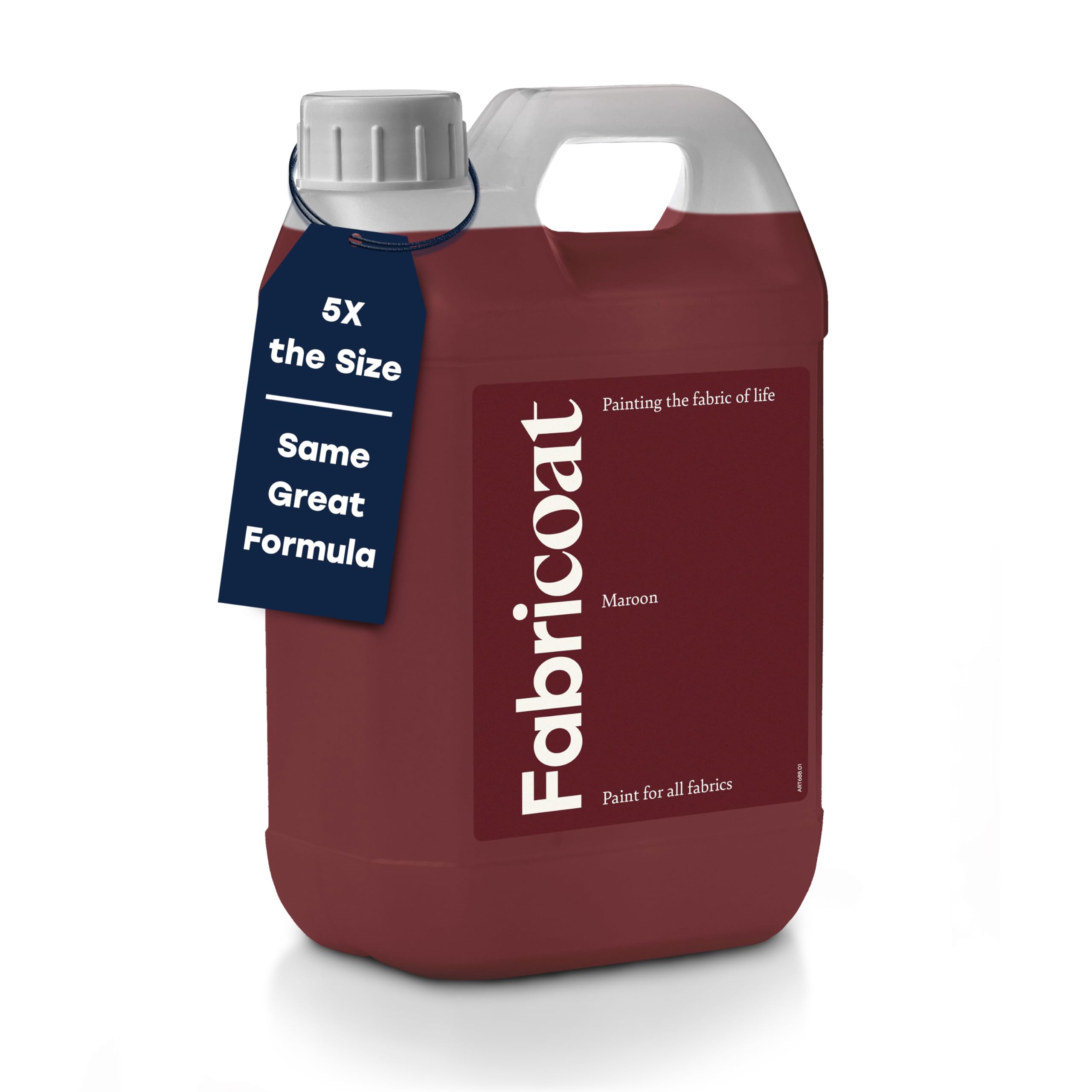 Fabricoat Maroon Fabric Paint – Restore Or Change The Colour Of Any Fabric - Paint Directly Onto Fabric - Transform Anything – Sofas, Lampshades, Car Interiors (2.5L, ) 2.5L