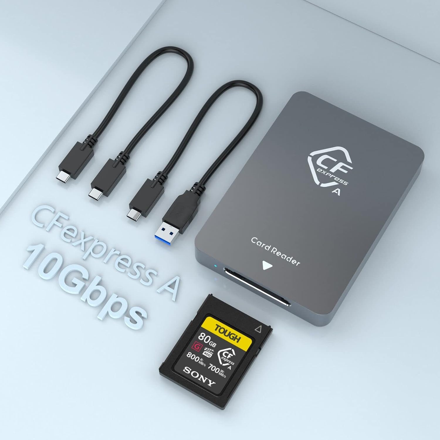 Cfexpress Type A Card Reader CFexpress Type A And SD Card Reader, Dual-Slot USB 3.2 Gen 2 Cf Express Type A Card Reader