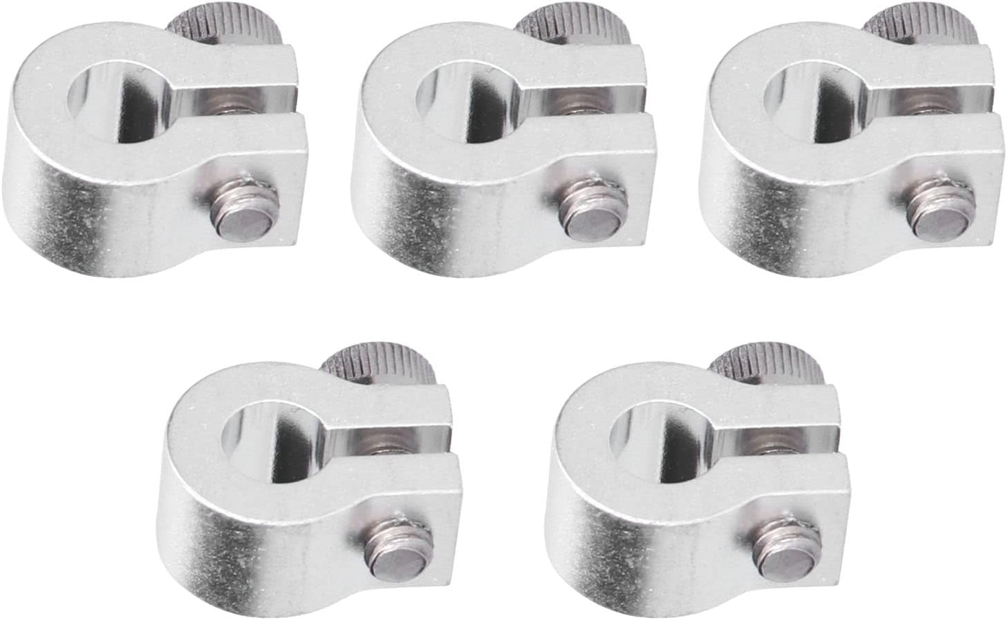 5 PCS Exhaust Clamps, Aluminum Alloy Butt Joint Narrow Band Clamp, Durable Exhaust Sleeve Muffler Clamp for Cars, with 6mm/0.23in Center Hole Size, Non Destru
