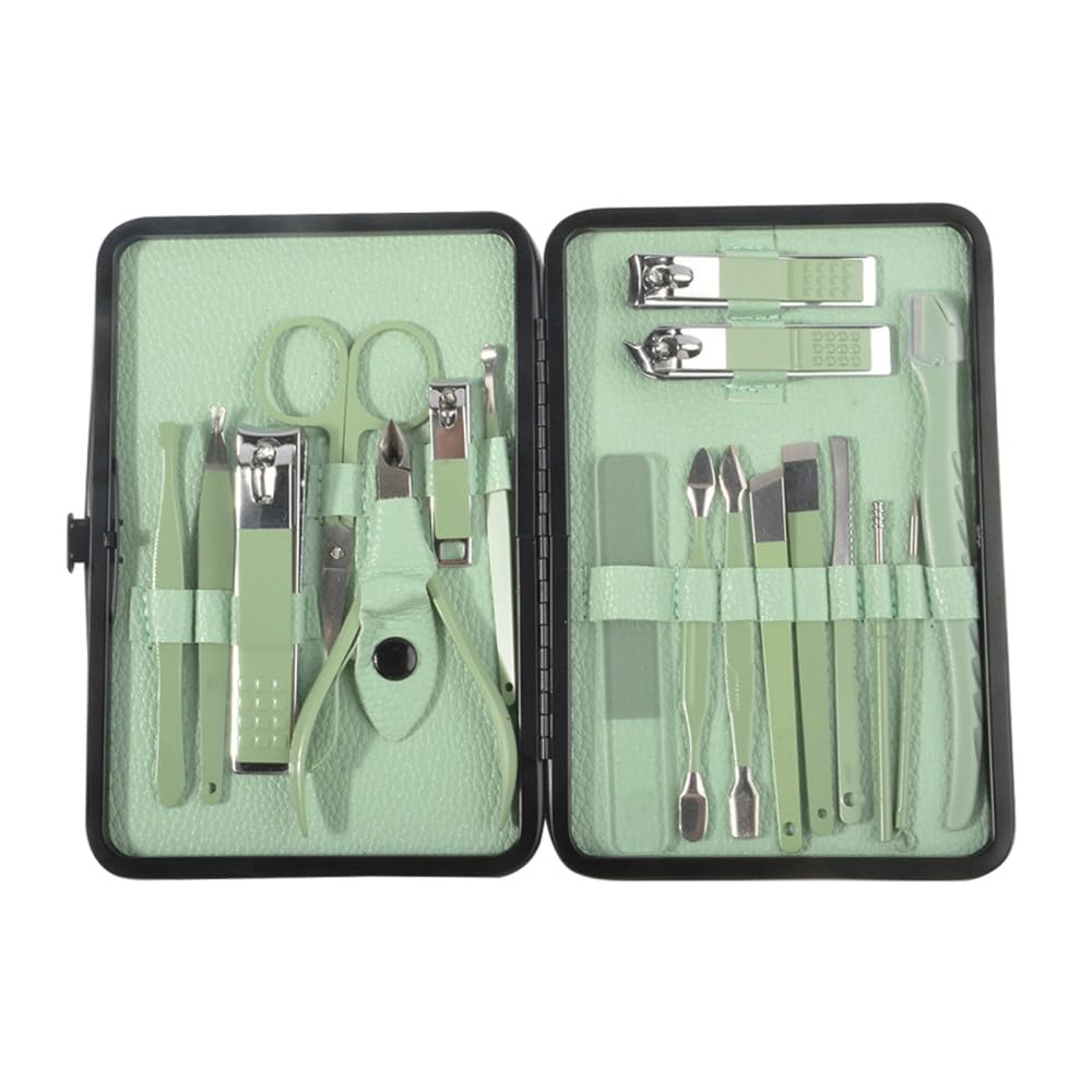 Nagelknipser-Set, 18-teilig, Edelstahl, Maniküre, Pediküre, Werkzeuge mit Schneider, Schere und Ohrlöffel für Körperpflege und Fellpflege