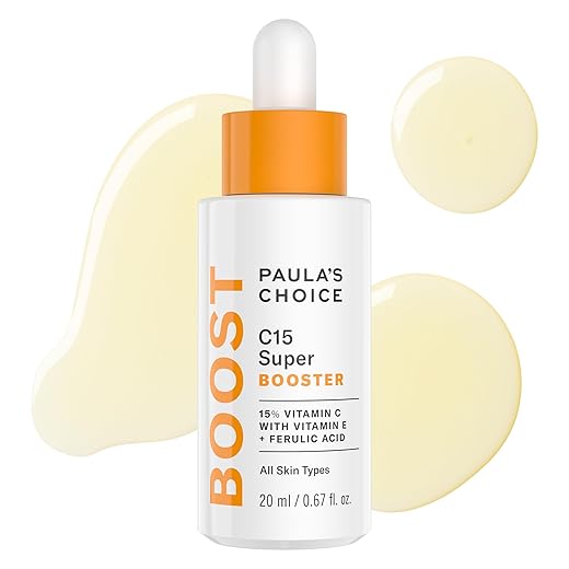 Paula's Choice BOOST C15 Super Booster, 15% Vitamin C Serum for Face, Face Serum with Vitamin E & Ferulic Acid for Discoloration & Glow, Fragrance-Free, 0.67 Fl Oz