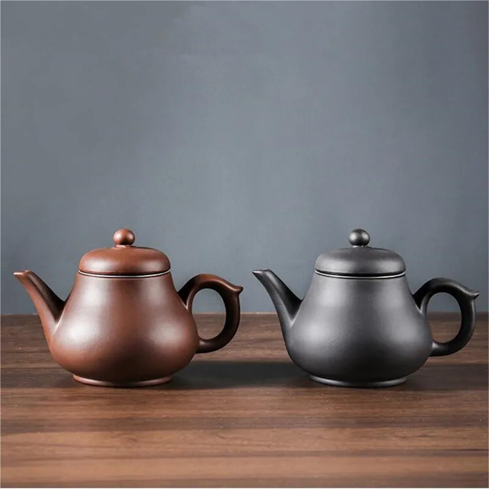 Tetera de arcilla morada, tetera de gran capacidad, olla individual con filtro de acero inoxidable integrado (marrón)