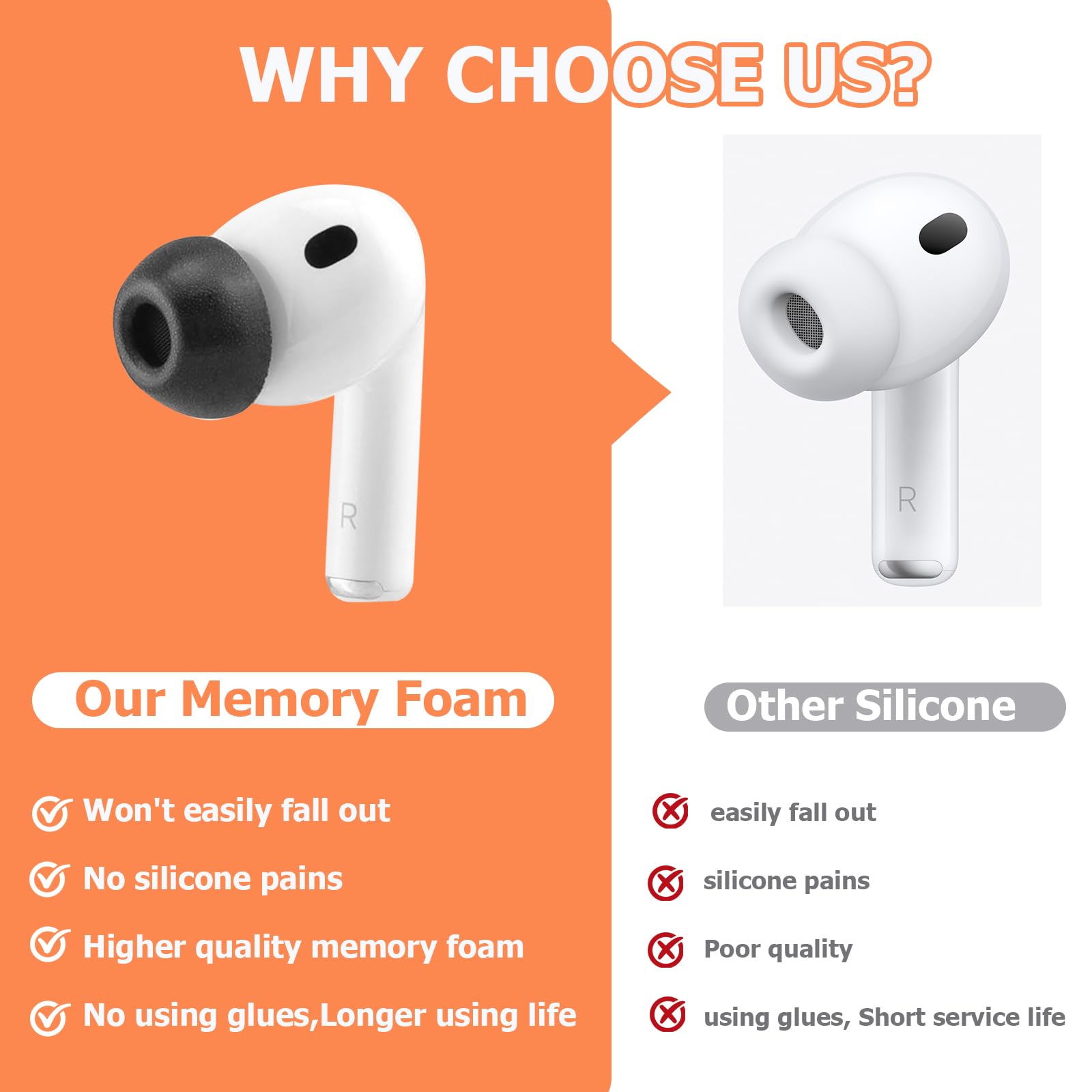 Amazon | AirPods Pro 3用低反発素材チップ シリコンイヤーチップが