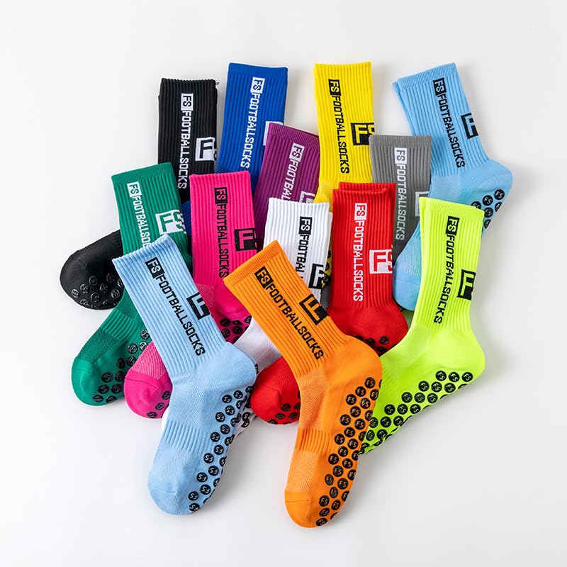 Image of Anti-Slip Sports Socks with Rubber Grip - High-Tech Breathable Cricket, Football, Yoga Socks for Men & Women | Athletic Socks for Gym, Running