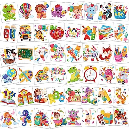 HOWAF Back to School Temporary Tattoos for kids, 96pcs Back to School Tattoos stickers Welcome Ready to Learn Classroom Party Suppliesfor School Classroom Decorations
