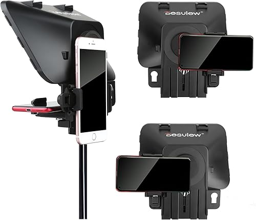 Miniatura 7 de Desview Teleprompter T3 Teleprompter con control remoto funciona con iPad/Tablet/Smartphone de hasta 10 pulgadas de alto espejo Soporte de espejo
