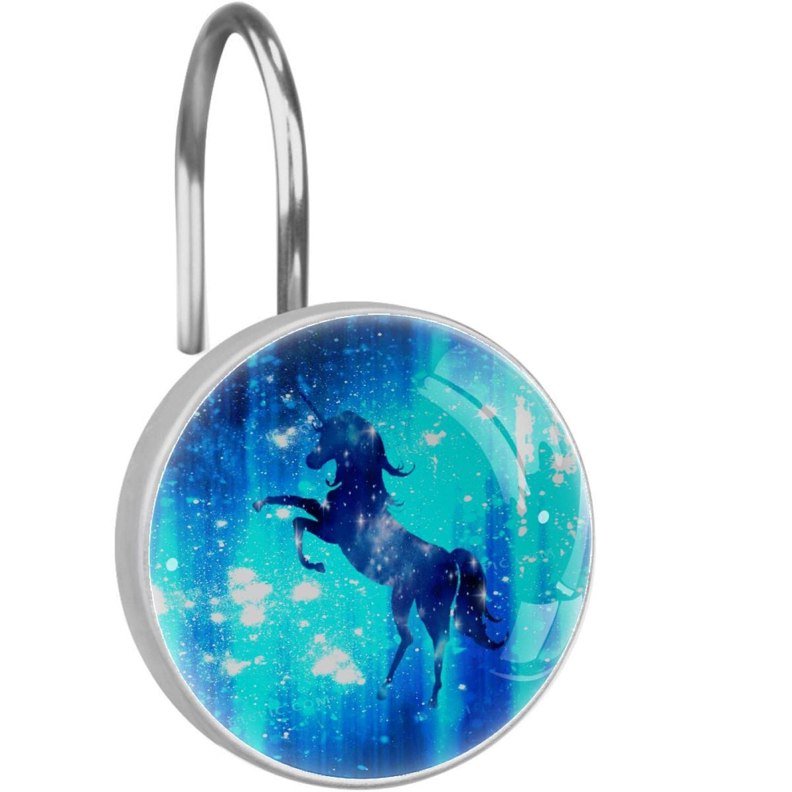 Anneaux de rideau de douche licorne lot de 12 pour suspendre doublure et rideau facilement
