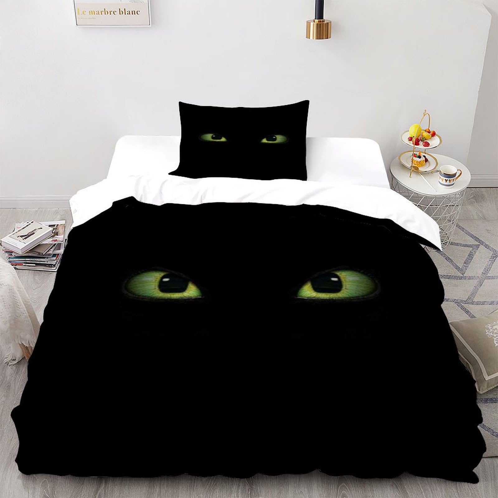 Housse de couette fermeture éclair pratique parure lit microfibre