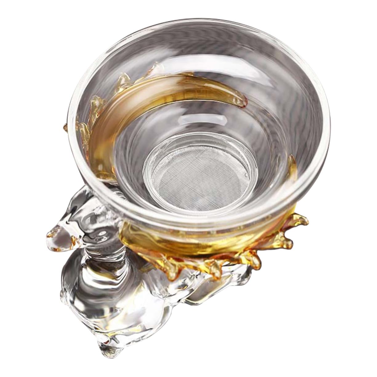 Filtro De Té De Vidrio Transparente Diseño De Ciervo Colador Creativo Resistente Al Calor Herramienta Para Filtrar Té Casero Set