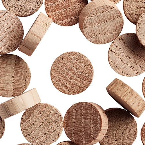 WidgetCo 3/4" Oak Wood Plugs, End Grain, Woodworking Plugs, Can Be Sanded, Stained, or Painted, Can Be Sanded, Stained, Or Left Natural, Professional Grade (Qty 250)