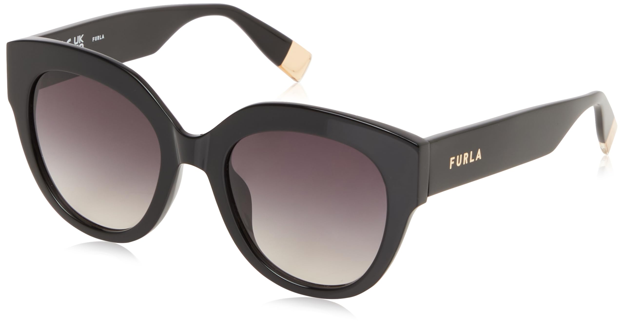 Furla Damen Schwarz (Shiny Black) Sfu813 Sonnenbrille, 53/21/140