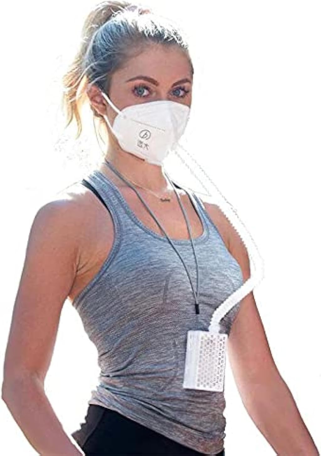 BROAD Rechargeable Electrical Air Purifying, Reusable Portable with HEPA Filter Mask for Sleeping, Outdoor, Sports Housework (White)