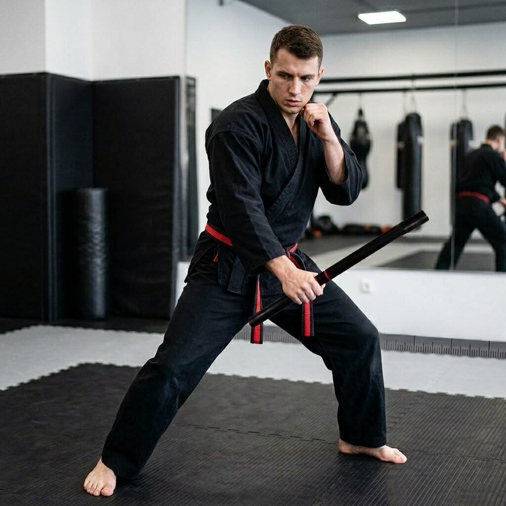 BAY Escrima- Stock 65 cm massiv Holz Eiche schwarz Kampfstock Stick Budo Arnis Kali Stöcke Philippine Filipino Martial Arts, Krav MAGA, Eskrima, Kampfsport