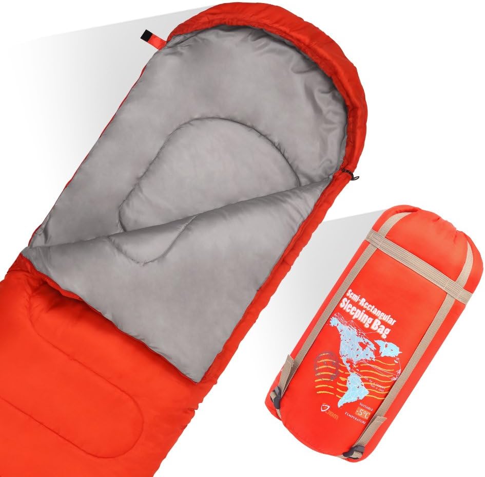 JBM Camping Sleeping Bag with Compression Sack, Lightweight and Waterproof Comfort Adults & Kids Sleeping Bags for 4 Seasons Camping/Traveling/Hiking/Backpacking/Outdoor