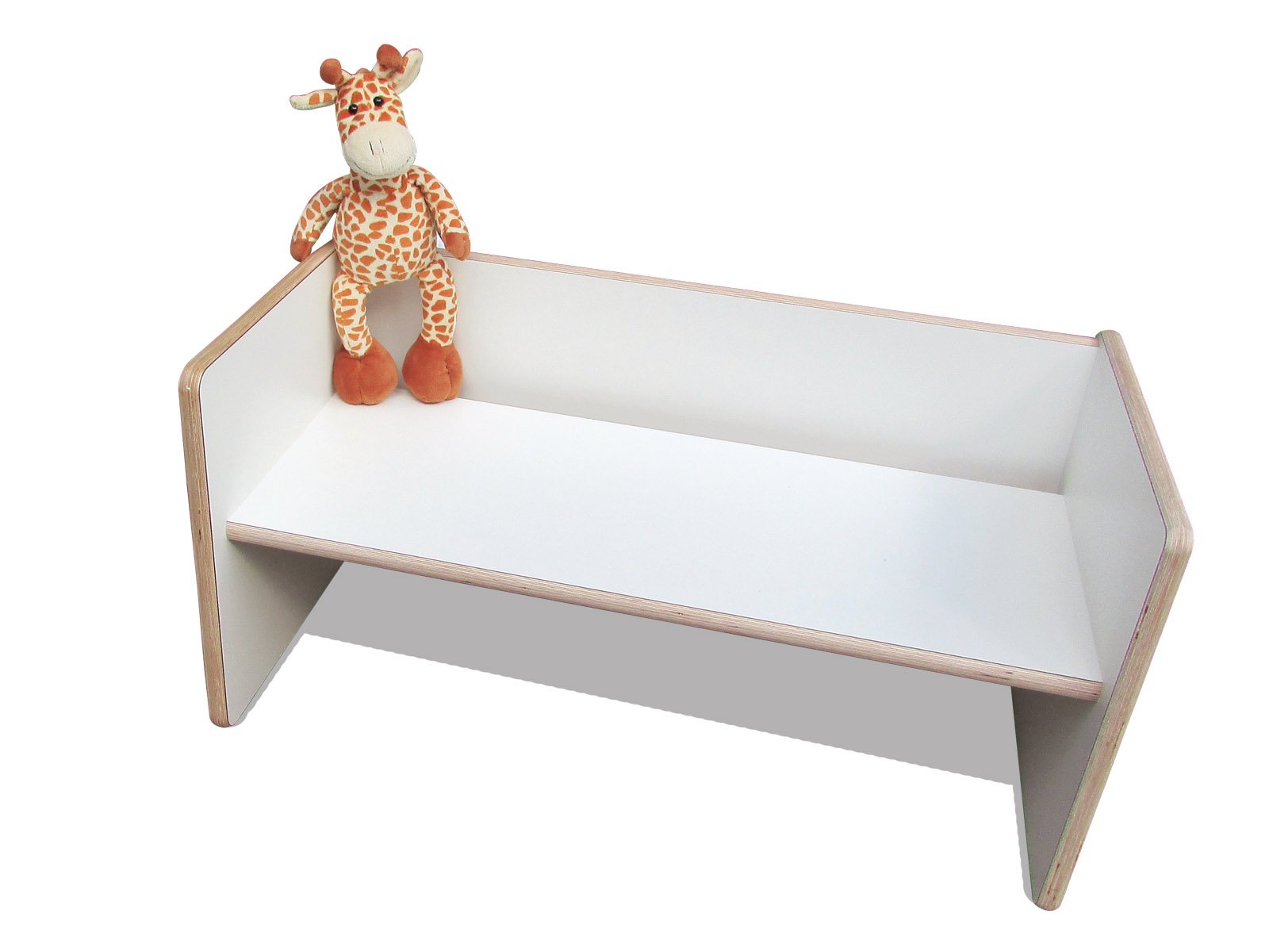 Eli-Kids Reversible Tisch/Bank 4-in-1 | 4 Höhen (17,5/22,5/38 / 78 cm) | Weiß Laminat | Multifunktional für Kinderzimmer & Wohnraum