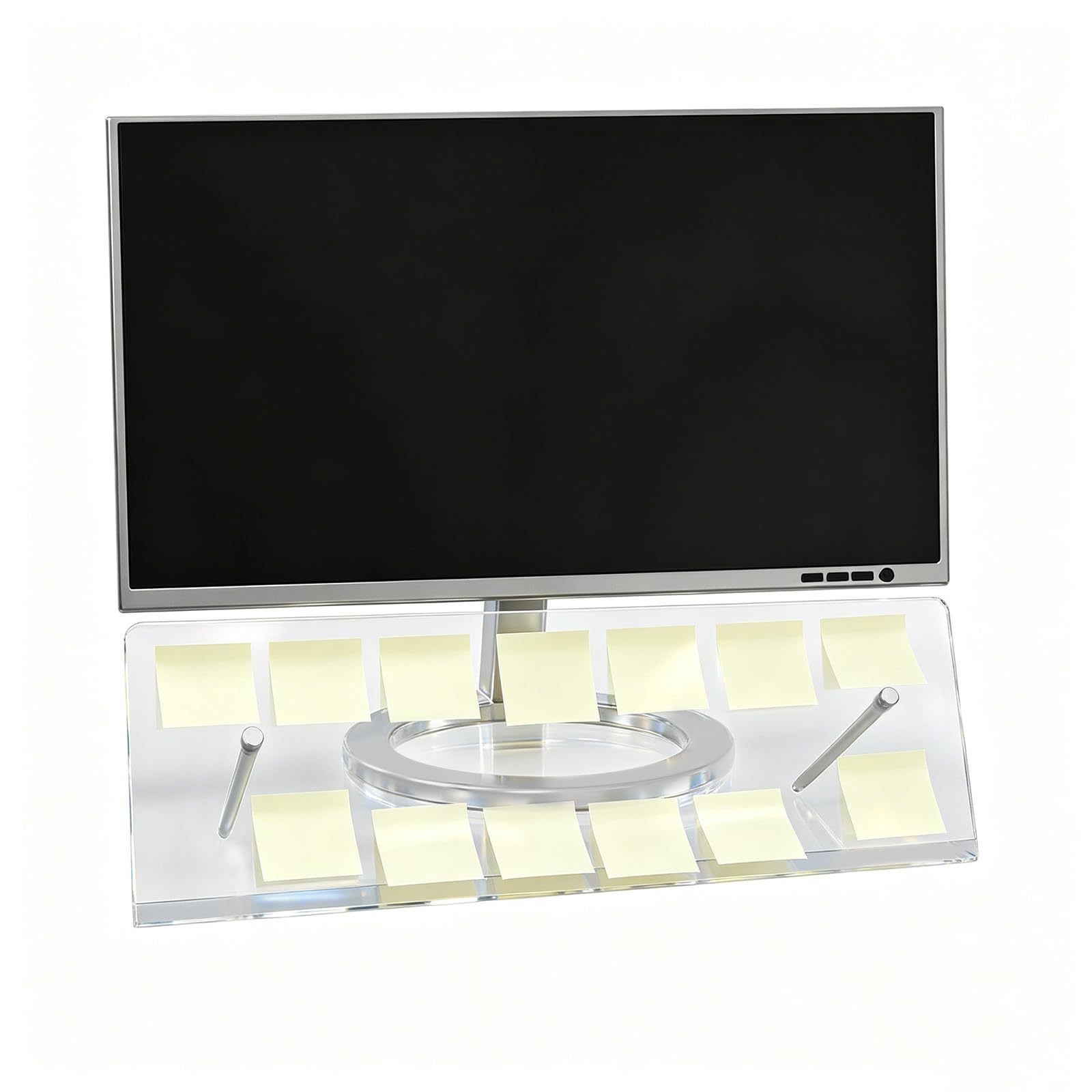 Monitor Memo Board Holder, 35.2x12cm/14x5in Acrylic Office Organization Computer Monitor Memo Board Screen Saver for Home Office Desktop Accessories (Transparent)