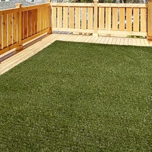 iCustomRug Artificial Thick Realistic Grass Mats & Turf Rugs 12′ X 10′ Synthetic Grass in Many Custom Sizes and Widths with Finished Edges with Binding Tape