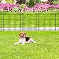 INJOPEXI Garden Fence 6 Panels 11.8ft(L)×24in(H) Decorative Garden Fences with 5 Panels + 1 Gate, Rustproof Metal Wire No Dig Temporary Rabbit Animal Barrier Fencing Dog Fence for Yard Outdoor Patio