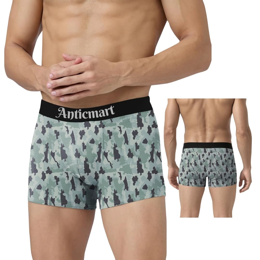 Men's Boxer Trunks Soft Stretch Underwear with Supportive Pouch-picture-37