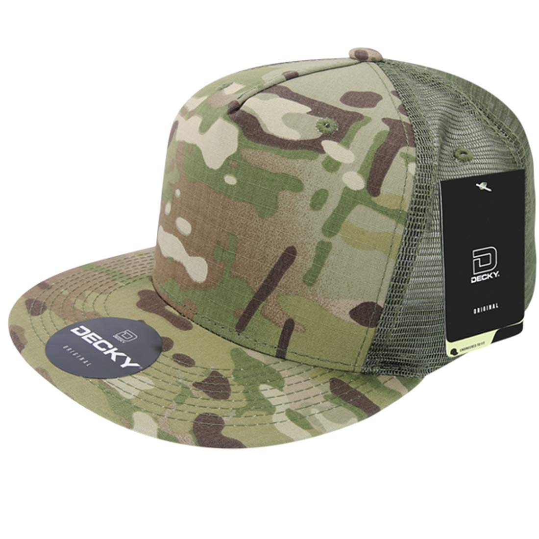 DECKYStandard Multicam 5 Panel Trucker, MTC/OLV, ONE Size