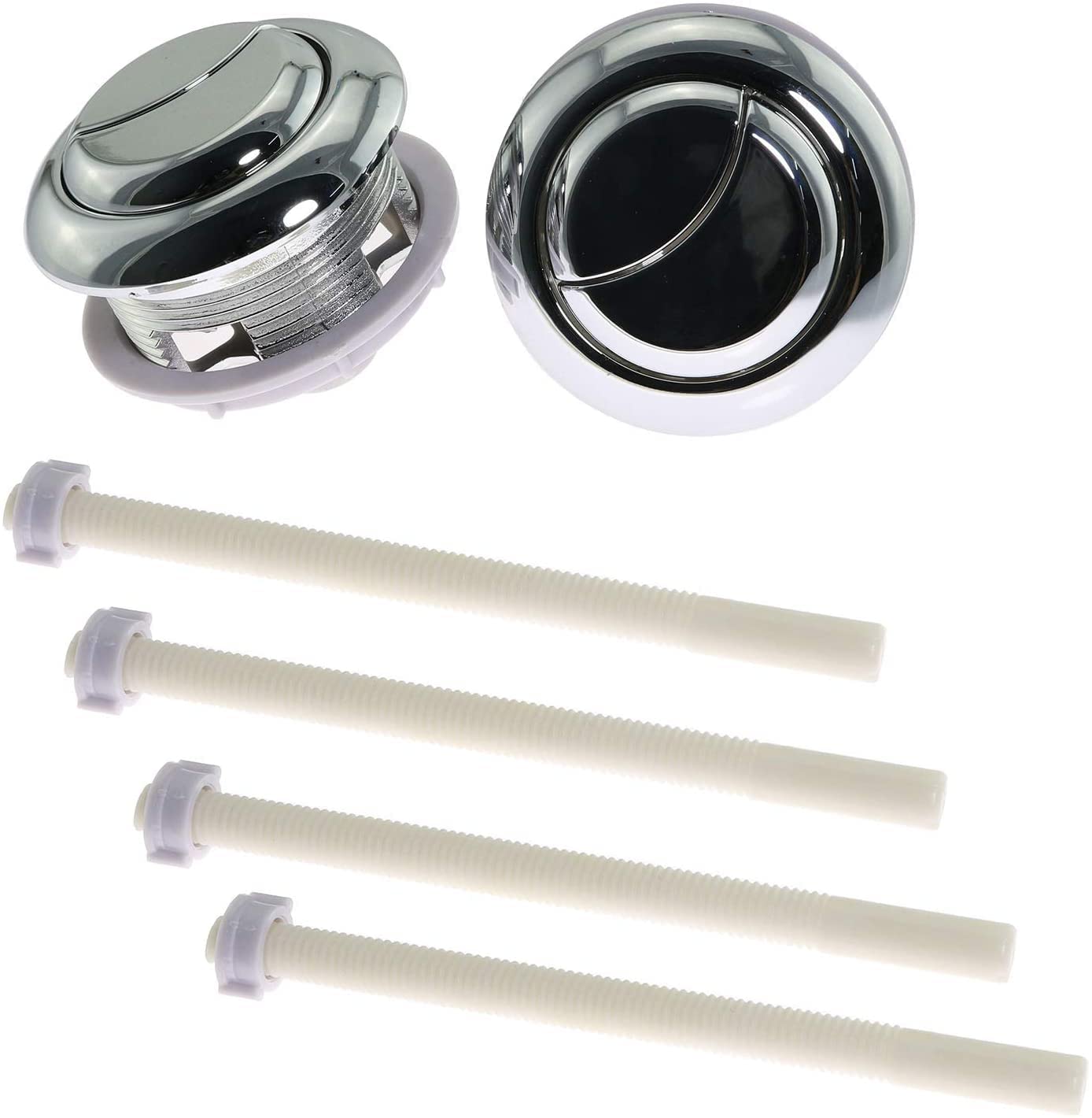 Sqxbk Silver Toilet Button 2Pcs 48Mm Dual Push Toilets Flush Button Toilet Tank Button With Thread Diameter For Water Valve