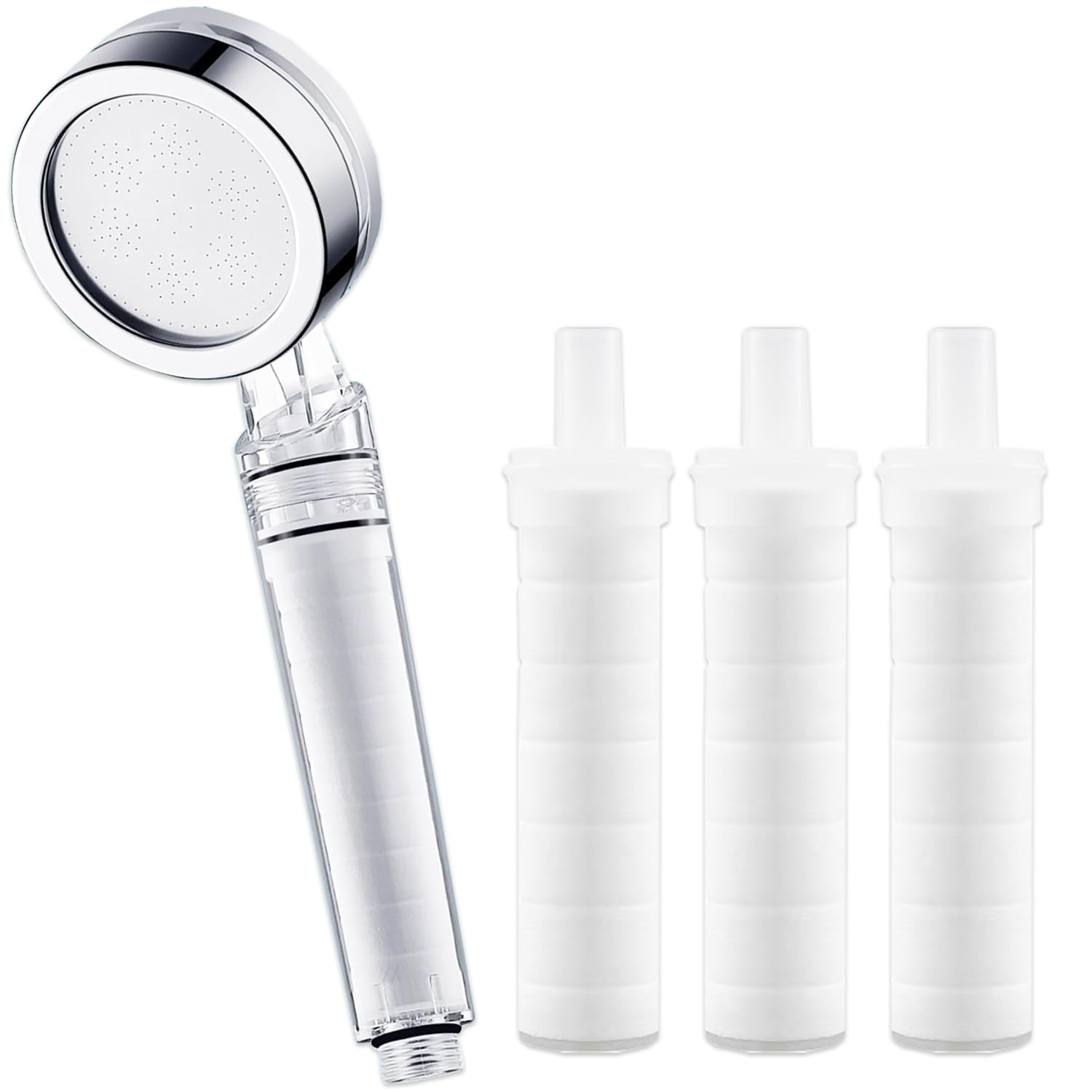 Water Filter Shower Head, High Pressure Bathroom Shower Head, Showerhead with Filter Effectively removes Chlorine and Other coarse Particles, Large Powerful Handheld Showerhead with 3 Filters