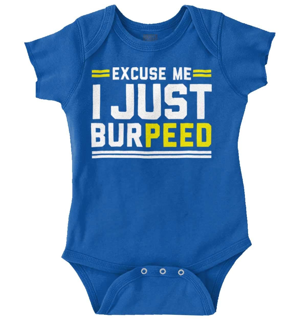 Brisco BrandsExcuse Me I Just Burpeed Workout Baby Romper Boys or Girls