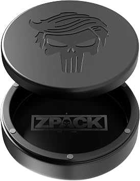 Magnetic Metal Can, Holder, Metal Container, Carved Tin with Magnetic Closure, Aluminum Container, Slim Pouch Can, Gift For Him Black